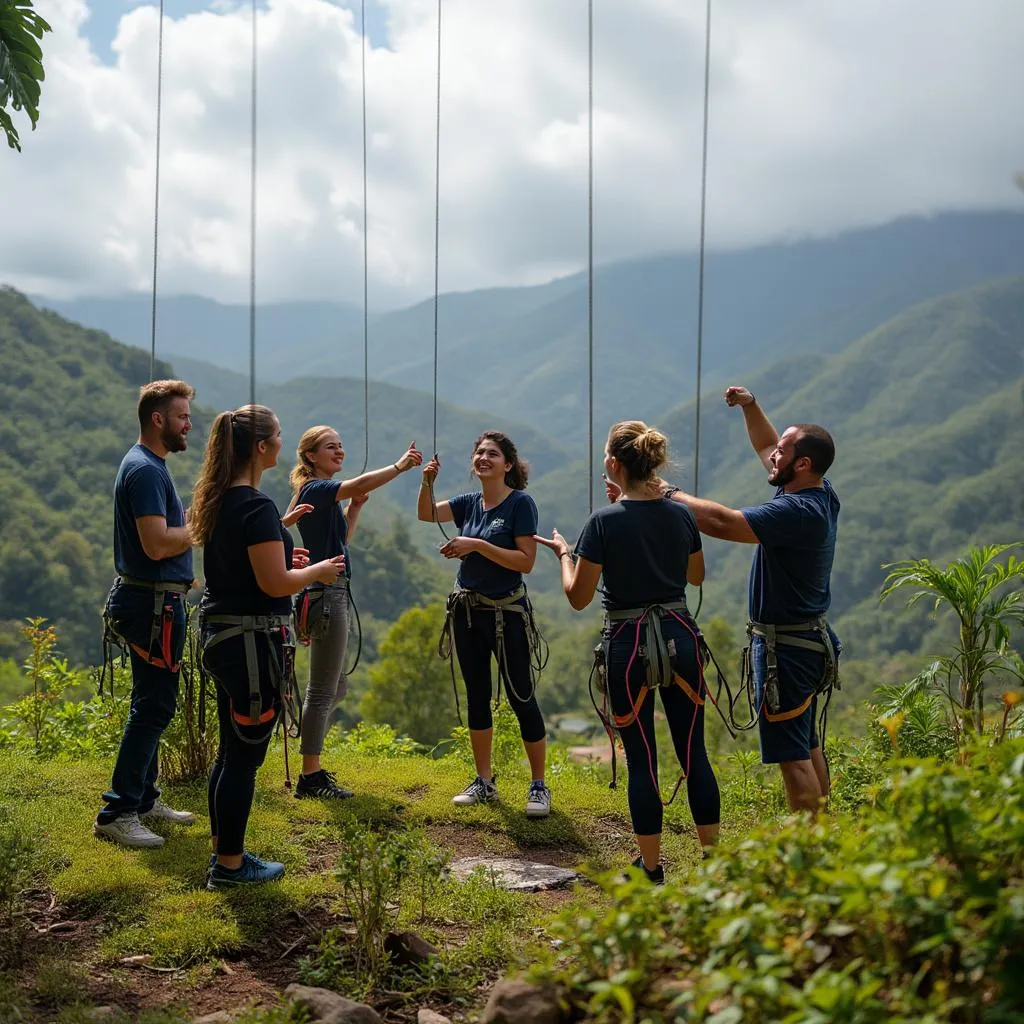 Equipo en actividad de team building
